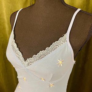 Baby Blue Lace Trim Mini Dress